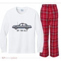 Got Too Silly Goose And Playful Police Car Humor Kids Long Sleeve Plaid Pajama Set thumb 0