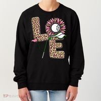 Golf T Shirts, Love Golf Leopard Sunflower Sports Ball Valentine Plus Size Women's Sweatshirt thumb 0