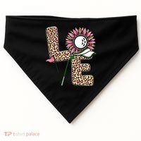 Golf T Shirts, Love Golf Leopard Sunflower Sports Ball Valentine Plus Size USA-Made Doggie Bandana thumb 0