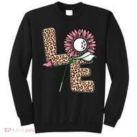 Golf T Shirts, Love Golf Leopard Sunflower Sports Ball Valentine Plus Size Sweatshirt thumb 0