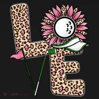 Golf T Shirts, Love Golf Leopard Sunflower Sports Ball Valentine Plus Size Sweatshirt thumb 3