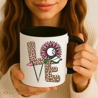 Golf T Shirts, Love Golf Leopard Sunflower Sports Ball Valentine Plus Size Coffee Mug thumb 3