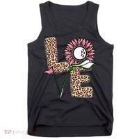 Golf T Shirts, Love Golf Leopard Sunflower Sports Ball Valentine Plus Size Tank Top thumb 0