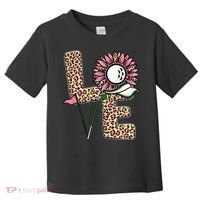 Golf T Shirts, Love Golf Leopard Sunflower Sports Ball Valentine Plus Size Toddler T-Shirt thumb 0