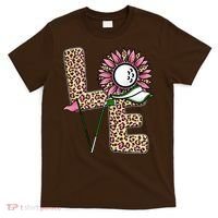 Golf T Shirts, Love Golf Leopard Sunflower Sports Ball Valentine Plus Size T-Shirt thumb 0