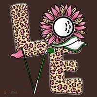 Golf T Shirts, Love Golf Leopard Sunflower Sports Ball Valentine Plus Size Baby Bodysuit thumb 2