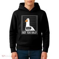 Got Too Silly Silly Goose Mugshot Goose Mugshot Kids Hoodie thumb 4