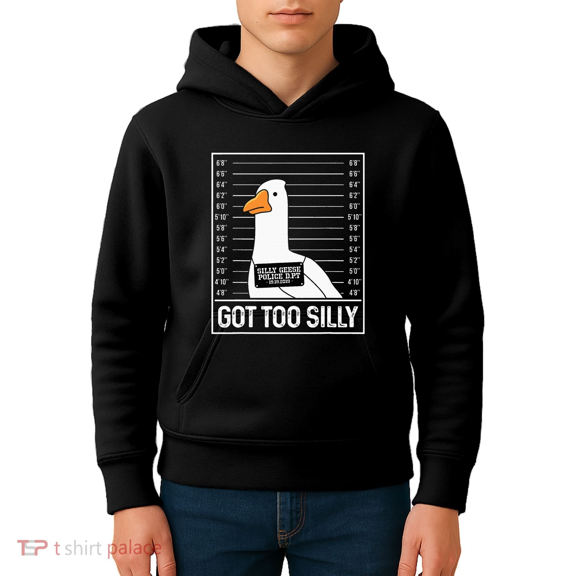 Got Too Silly Silly Goose Mugshot Goose Mugshot Kids Hoodie