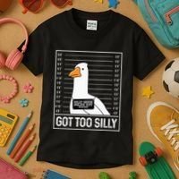Got Too Silly Silly Goose Mugshot Goose Mugshot Kids T-Shirt thumb 3