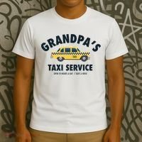 Grandpa's Taxi Service Funny Grandparent Gift T-Shirt thumb 3