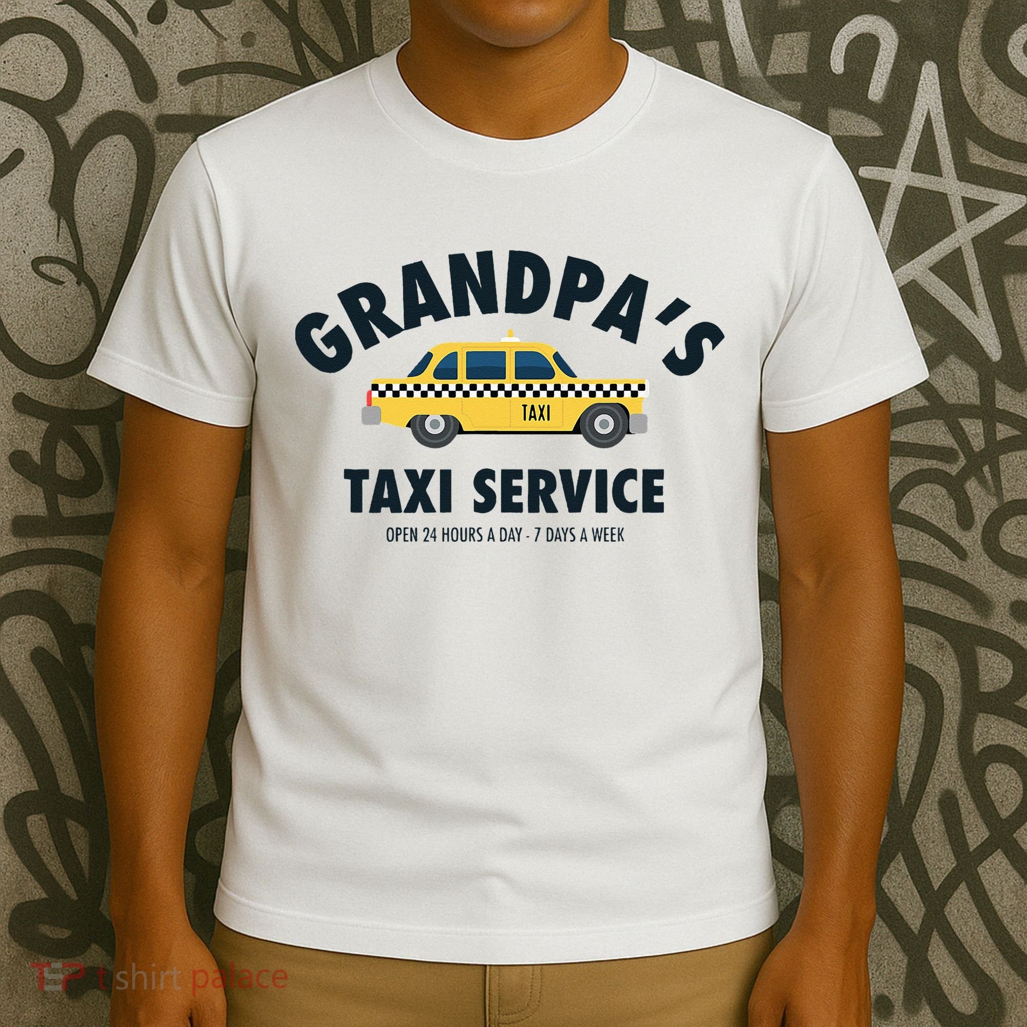 Grandpa's Taxi Service Funny Grandparent Gift T-Shirt