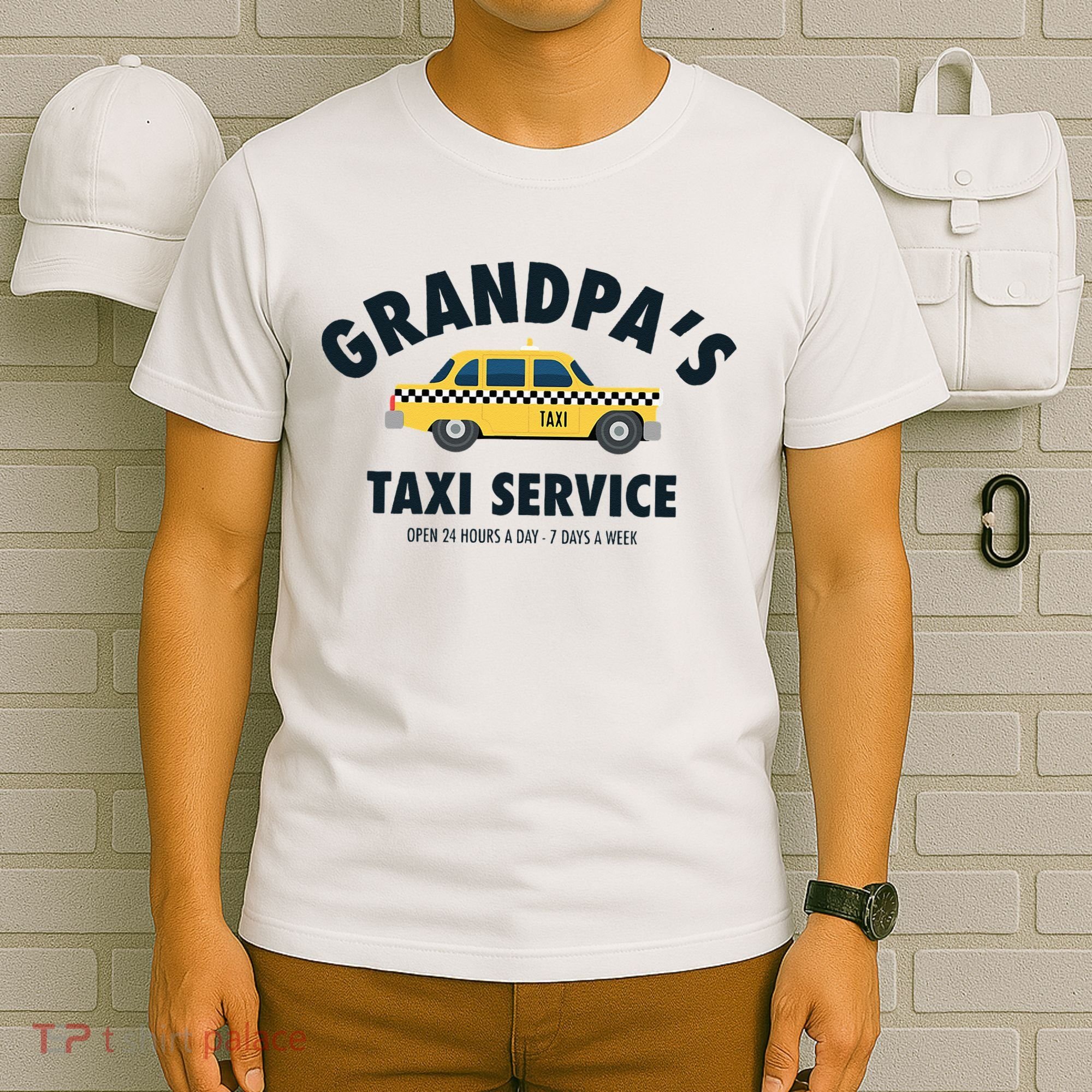 Grandpa's Taxi Service Funny Grandparent Gift T-Shirt