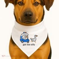 Got Too Silly Funny Goose Police USA-Made Doggie Bandana thumb 1
