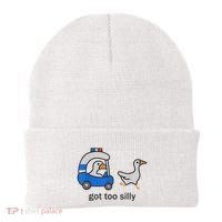 Got Too Silly Funny Goose Police Beanie thumb 0