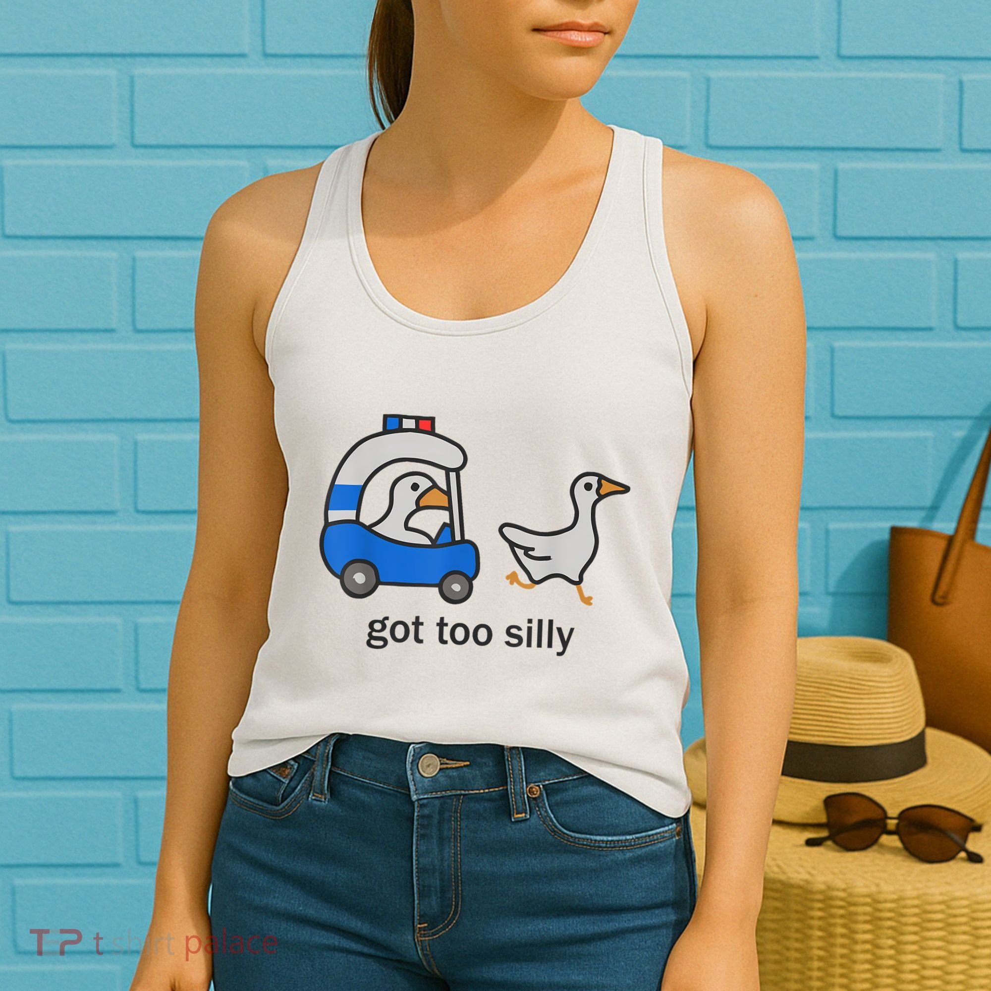Got Too Silly Funny Goose Police Women's Tank Top