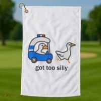 Got Too Silly Funny Goose Police Golf Towel thumb 1