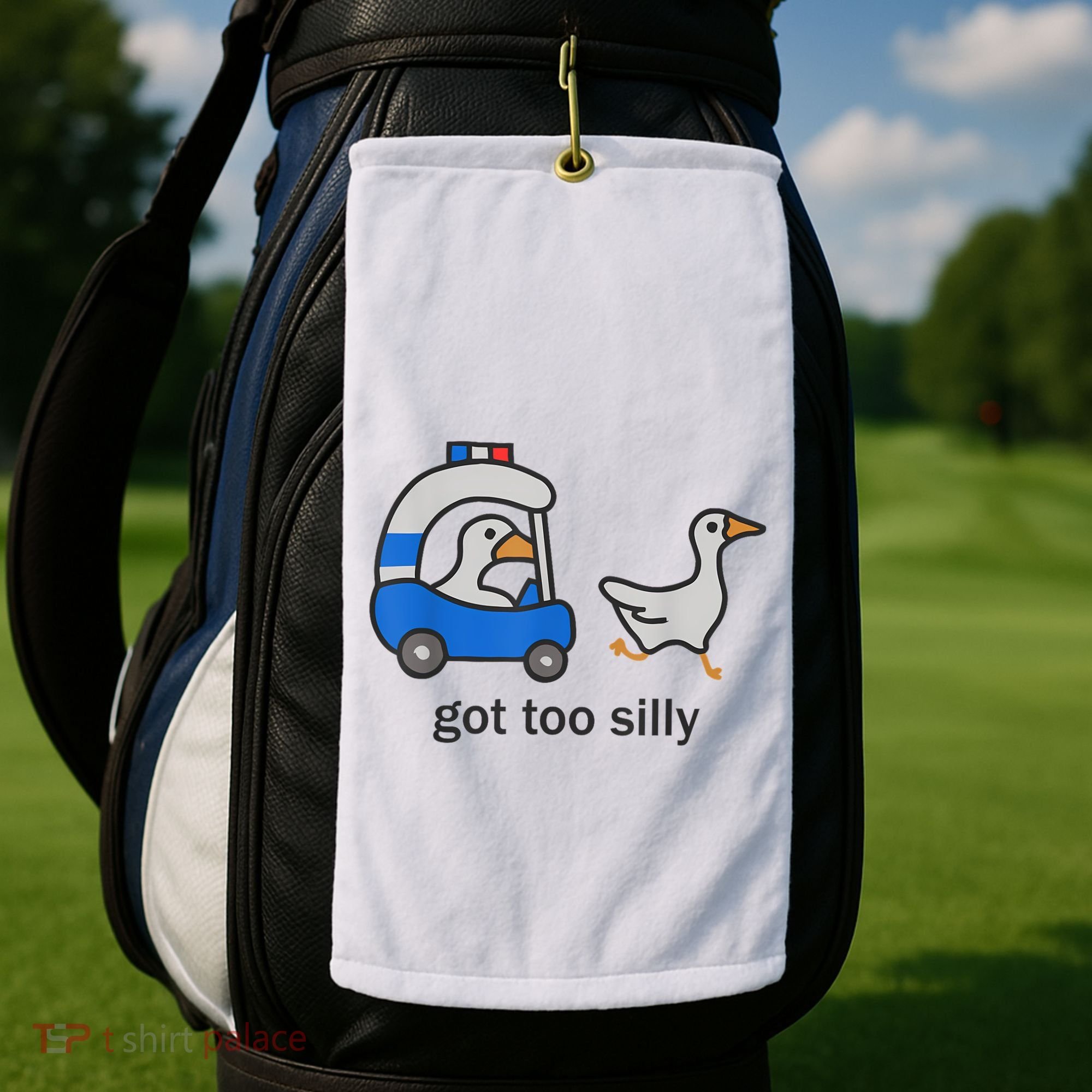 Got Too Silly Funny Goose Police Golf Towel