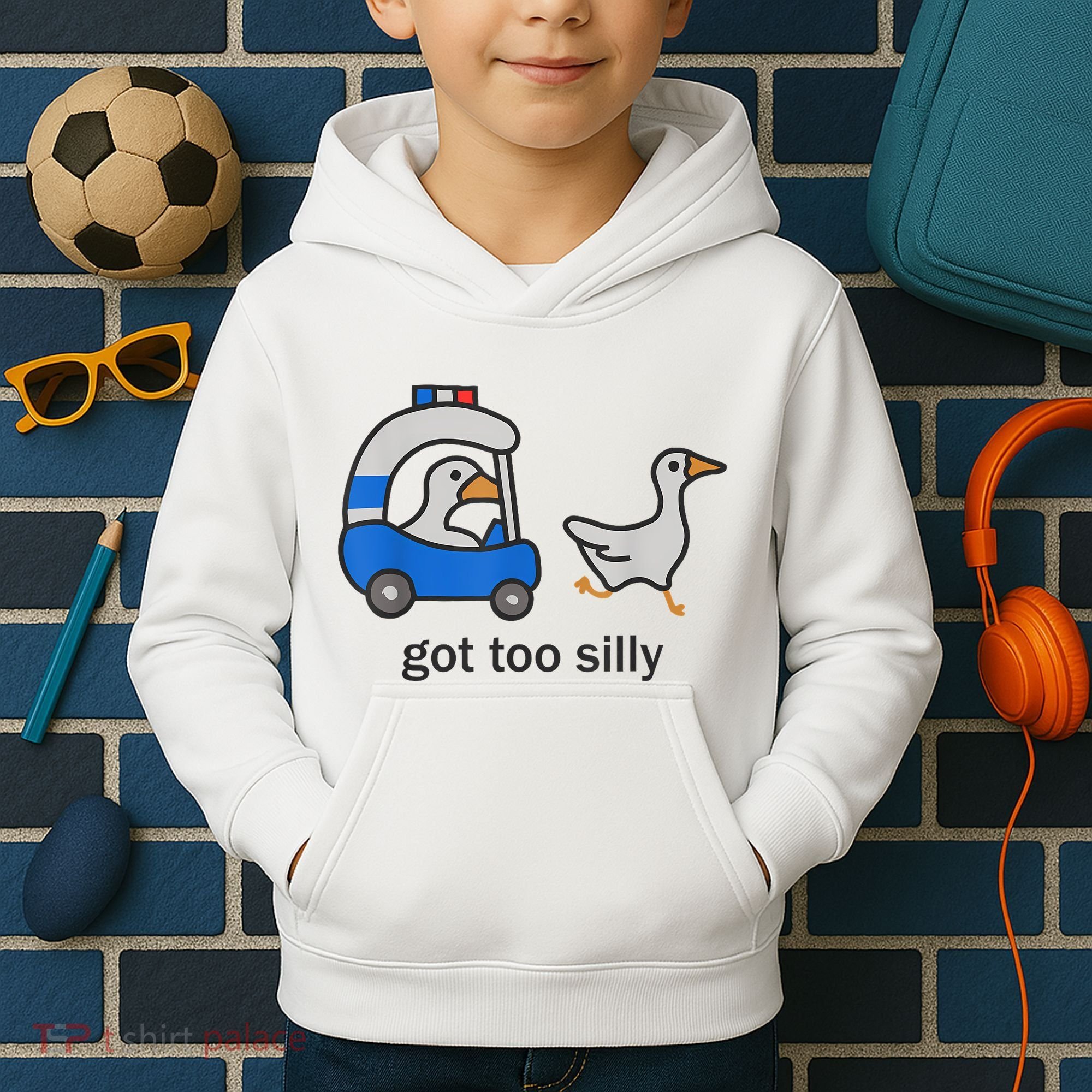 Got Too Silly Funny Goose Police Kids Hoodie