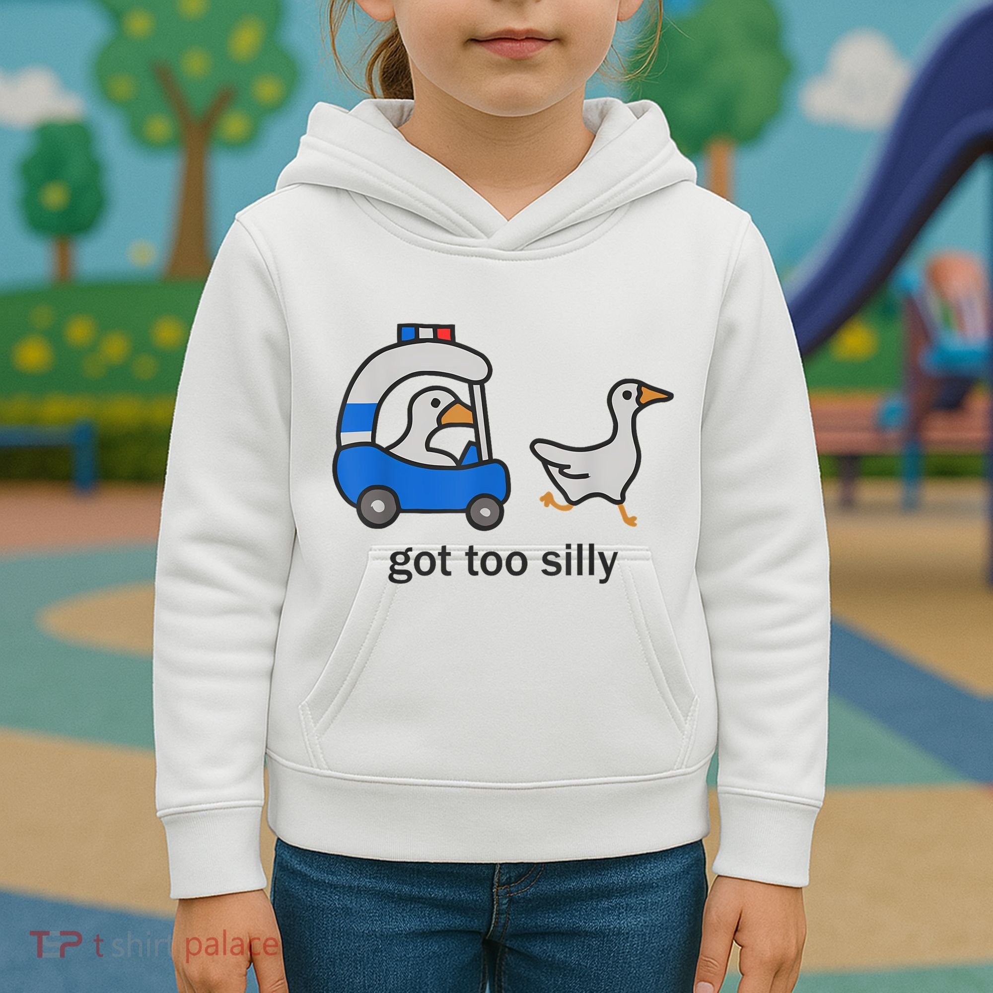 Got Too Silly Funny Goose Police Kids Hoodie