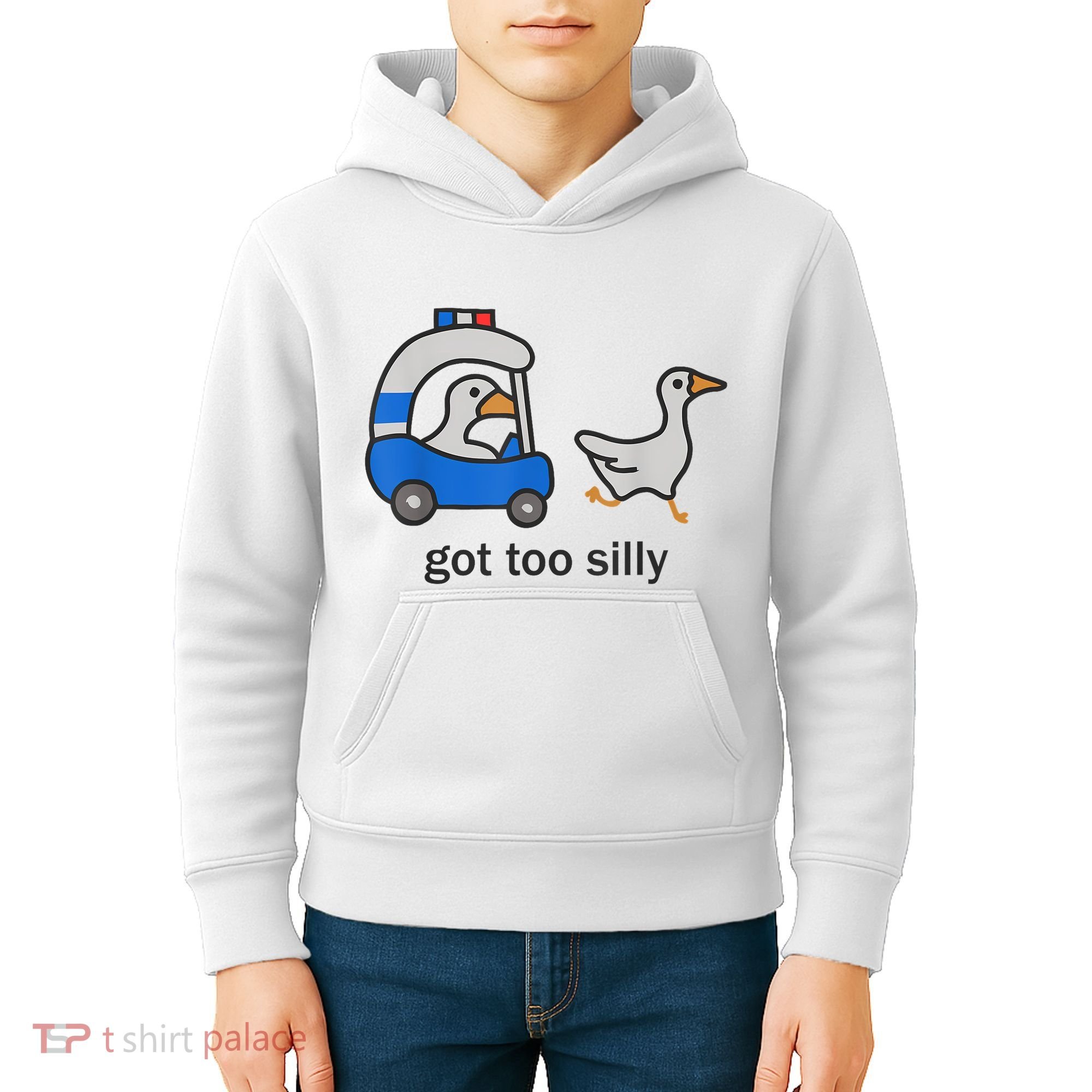 Got Too Silly Funny Goose Police Kids Hoodie