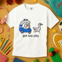 Got Too Silly Funny Goose Police Kids T-Shirt thumb 3