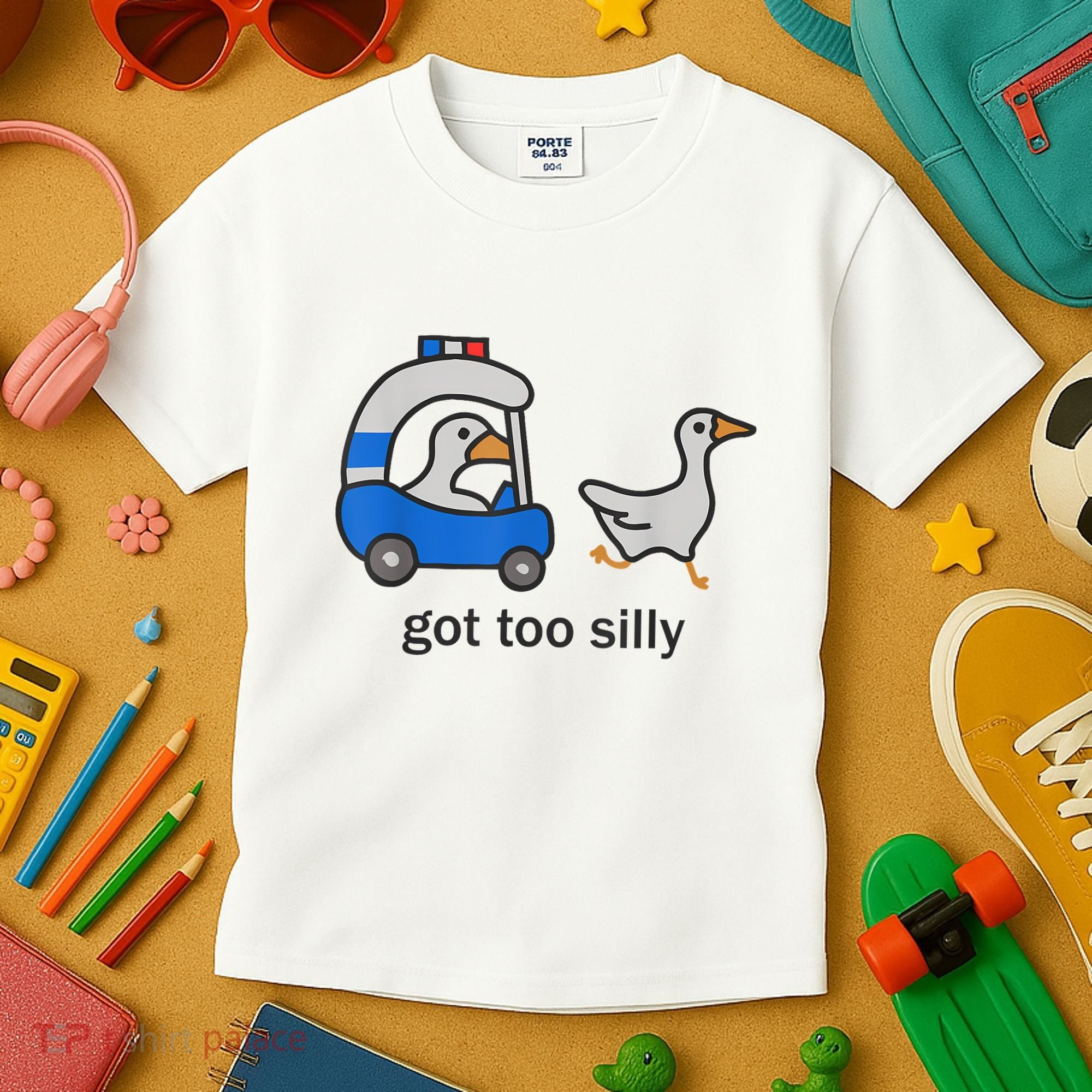 Got Too Silly Funny Goose Police Kids T-Shirt