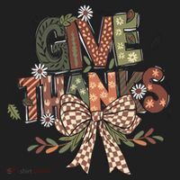 Give Thanks Thankful Coquette Thanksgiving Women's Sweatshirt thumb 2