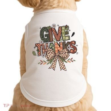 Give Thanks Thankful Coquette Thanksgiving Doggie Tank