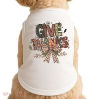 Give Thanks Thankful Coquette Thanksgiving Doggie Tank thumb 0