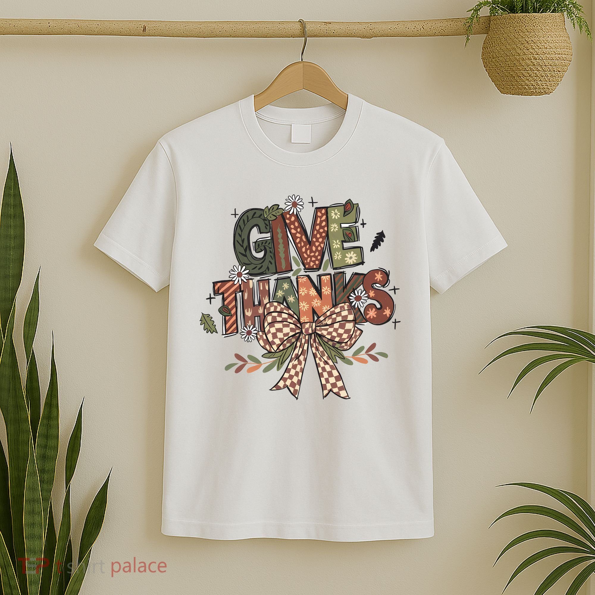 Give Thanks Thankful Coquette Thanksgiving T-Shirt