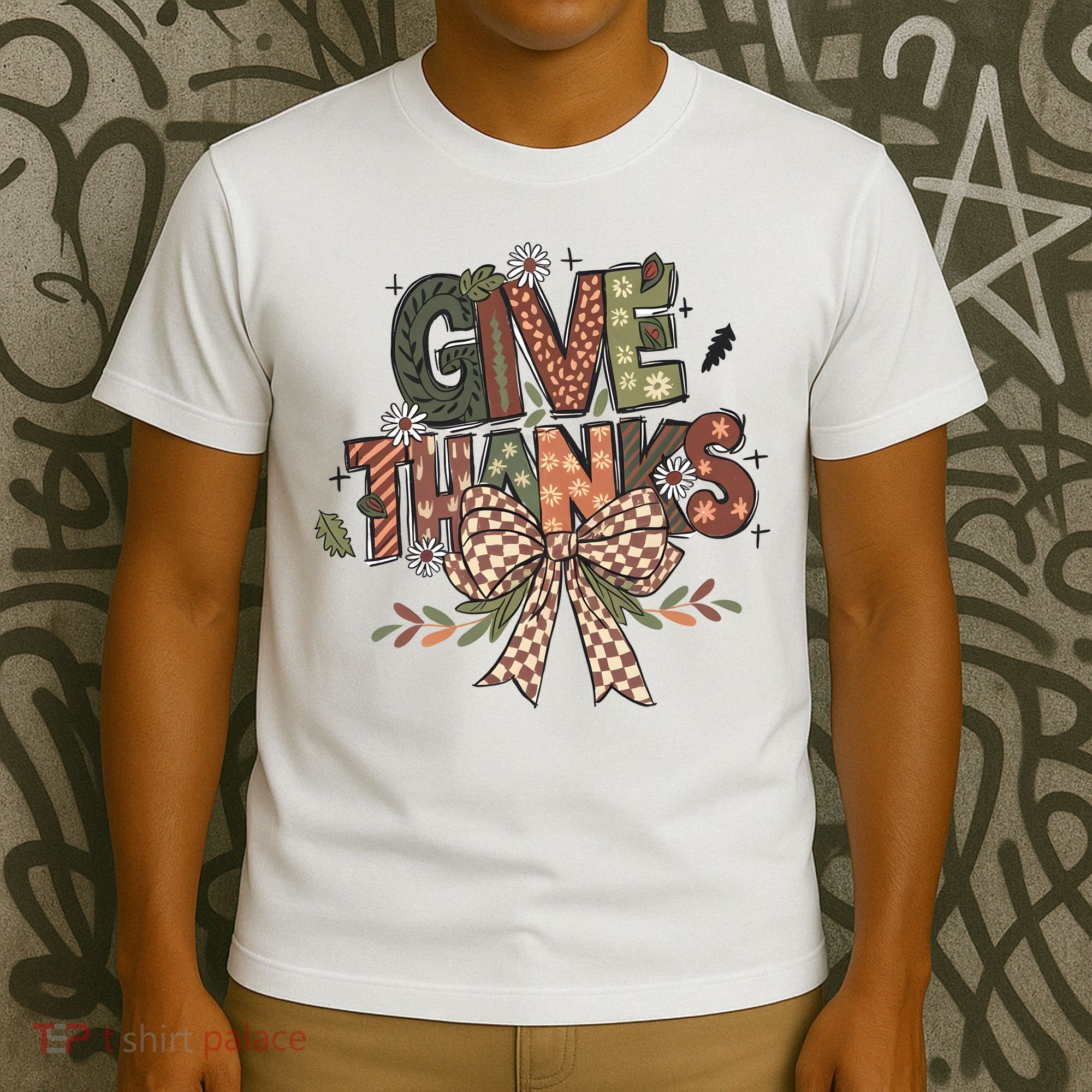 Give Thanks Thankful Coquette Thanksgiving T-Shirt