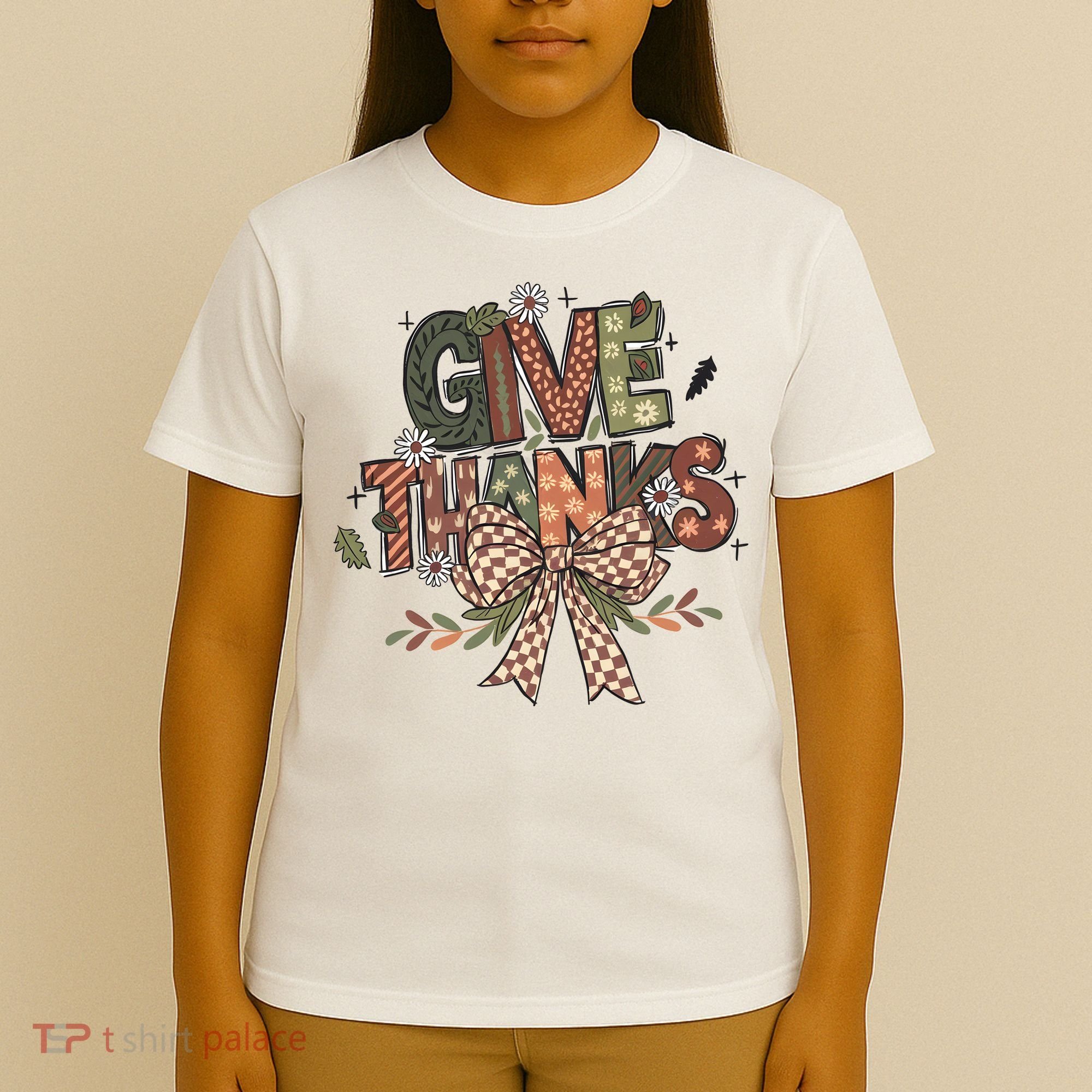 Give Thanks Thankful Coquette Thanksgiving T-Shirt