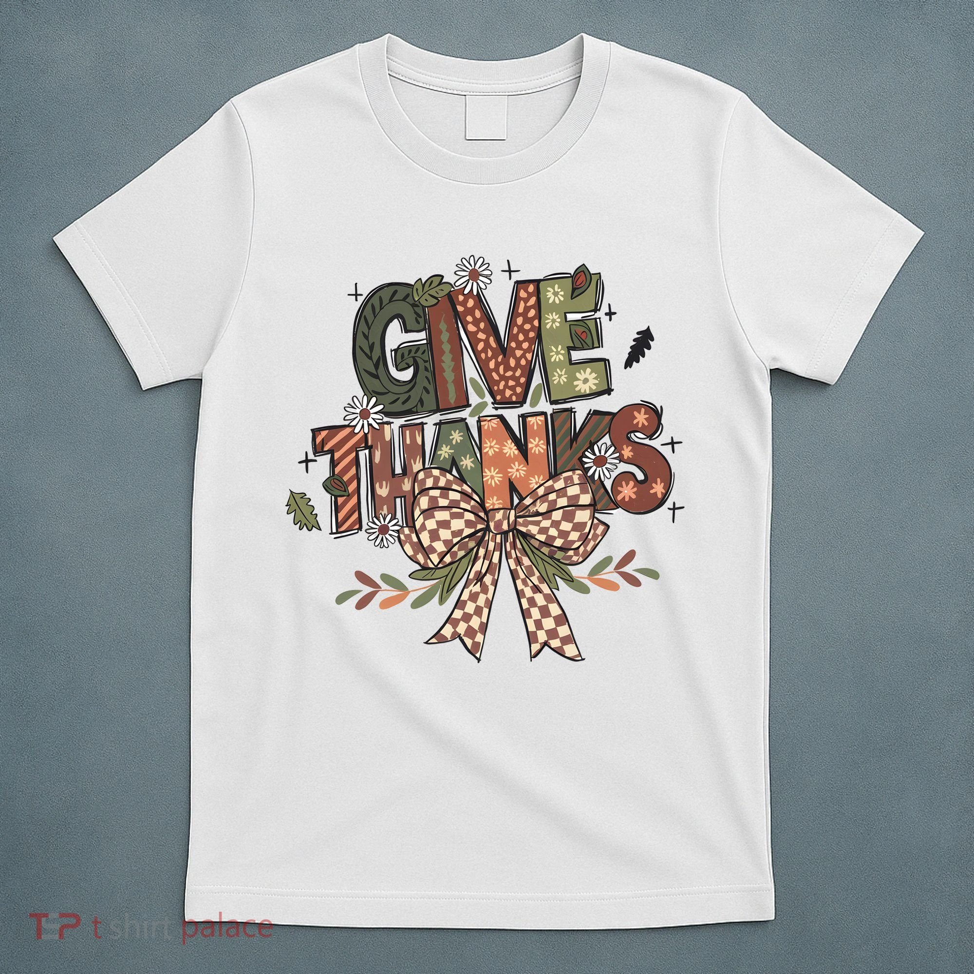 Give Thanks Thankful Coquette Thanksgiving T-Shirt