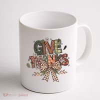 Give Thanks Thankful Coquette Thanksgiving Coffee Mug thumb 1