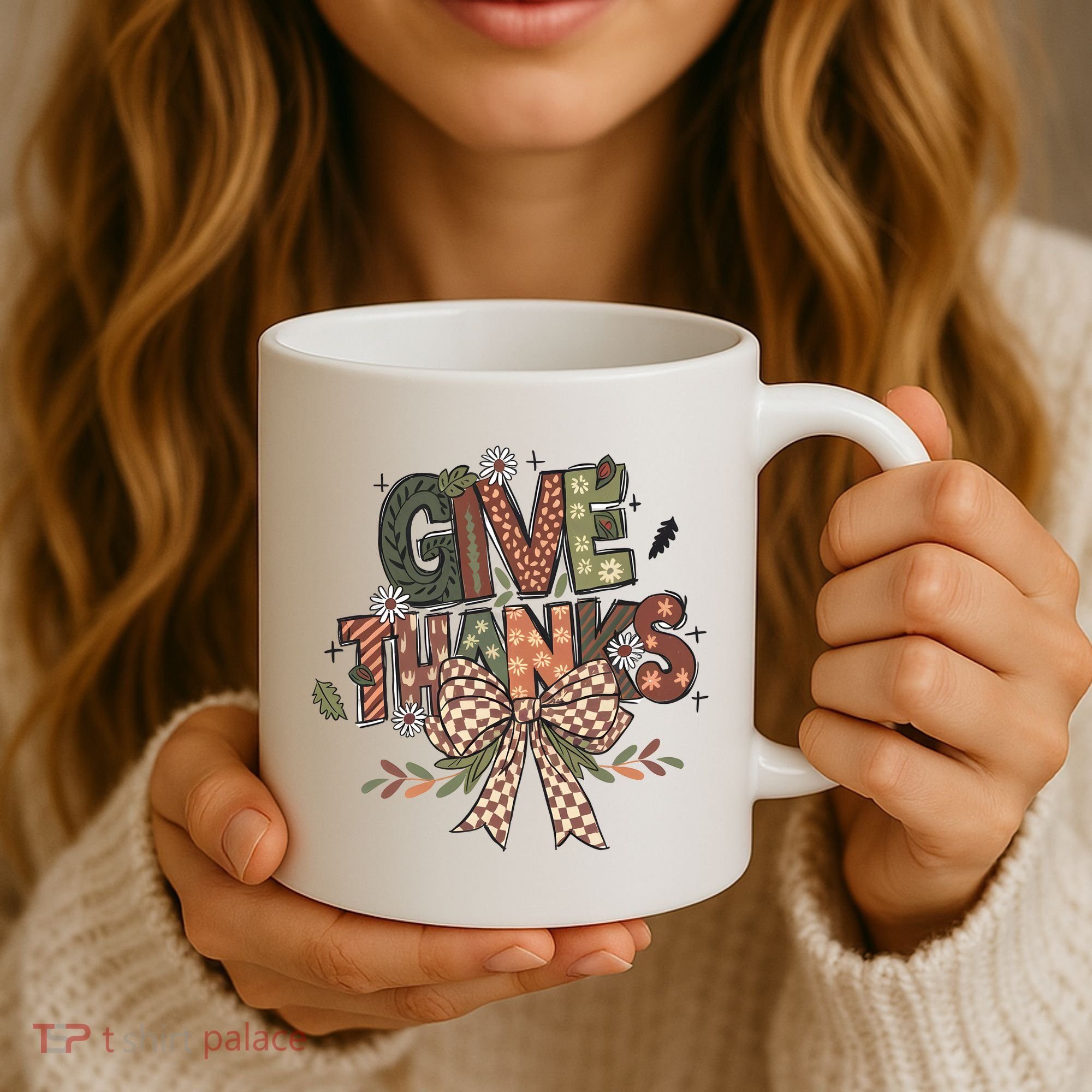 Give Thanks Thankful Coquette Thanksgiving Coffee Mug
