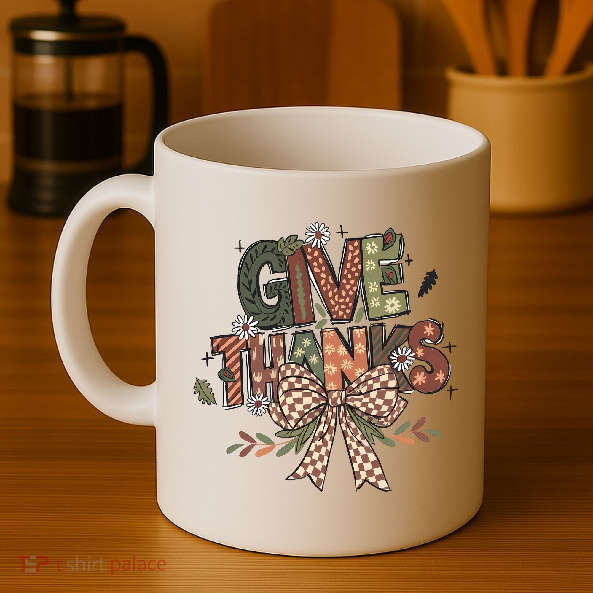 Give Thanks Thankful Coquette Thanksgiving Coffee Mug