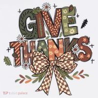 Give Thanks Thankful Coquette Thanksgiving Beanie thumb 2
