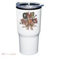 Give Thanks Thankful Coquette Thanksgiving Tumbler thumb 0