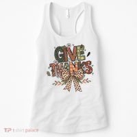 Give Thanks Thankful Coquette Thanksgiving Women's Tank Top thumb 0