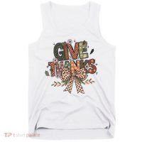 Give Thanks Thankful Coquette Thanksgiving Tank Top thumb 0