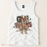 Give Thanks Thankful Coquette Thanksgiving Tank Top thumb 2