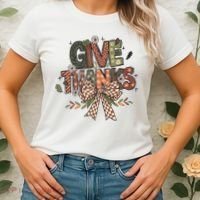 Give Thanks Thankful Coquette Thanksgiving Women's T-Shirt thumb 2