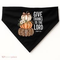Give Thanks To The Lord Fall Autumn Christian USA-Made Doggie Bandana thumb 0