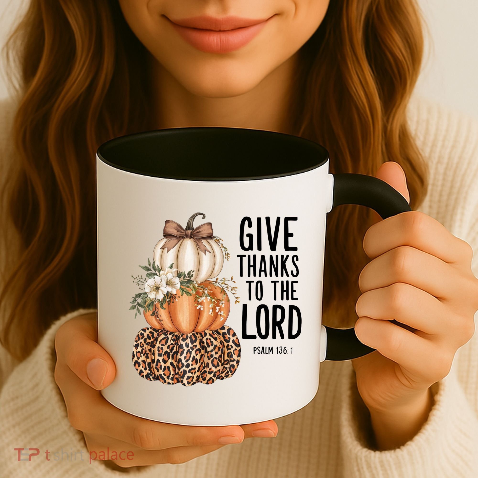 Give Thanks To The Lord Fall Autumn Christian Coffee Mug