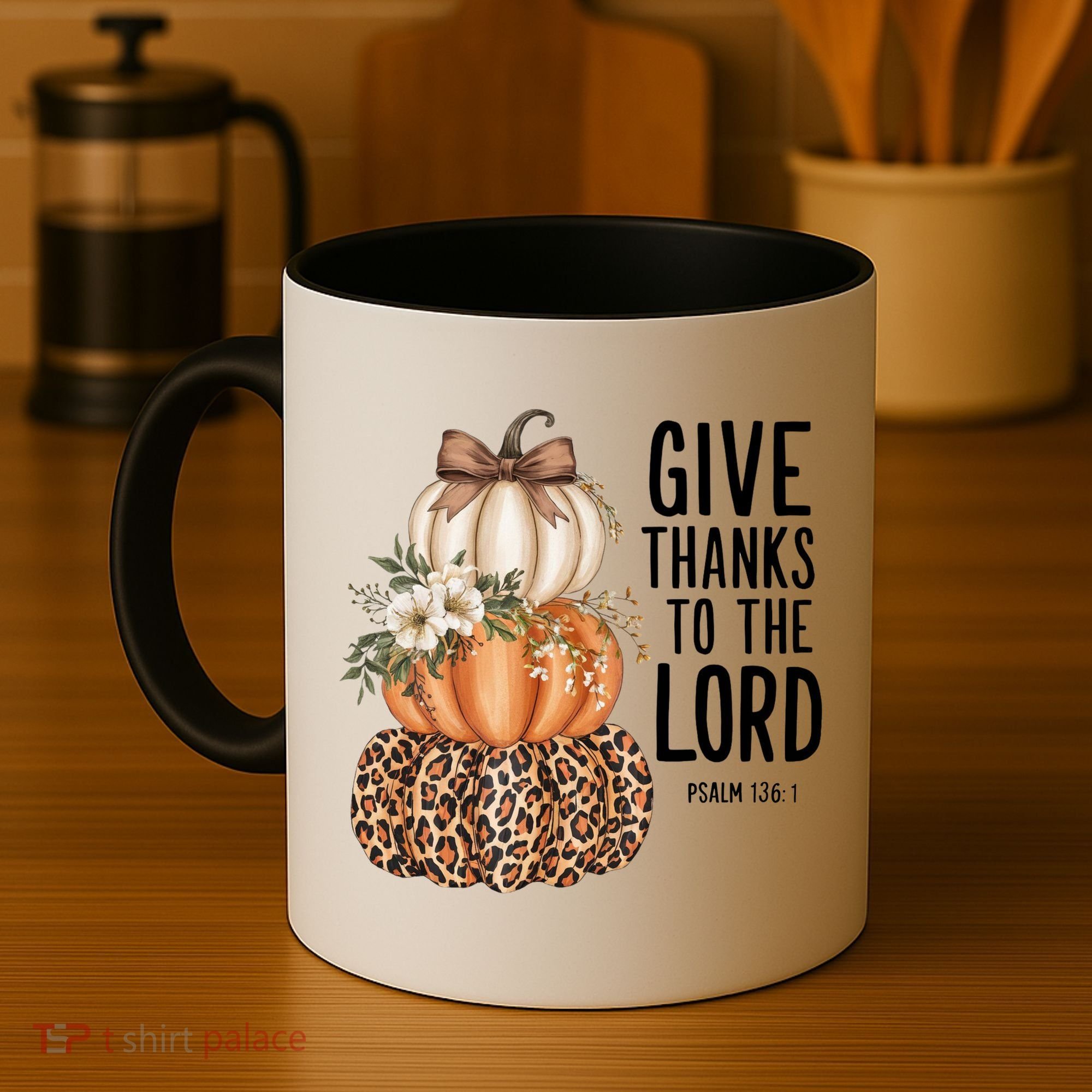 Give Thanks To The Lord Fall Autumn Christian Coffee Mug