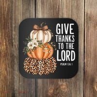 Give Thanks To The Lord Fall Autumn Christian Coaster thumb 0