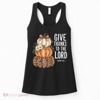 Give Thanks To The Lord Fall Autumn Christian Women's Tank Top thumb 0