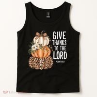 Give Thanks To The Lord Fall Autumn Christian Tank Top thumb 2