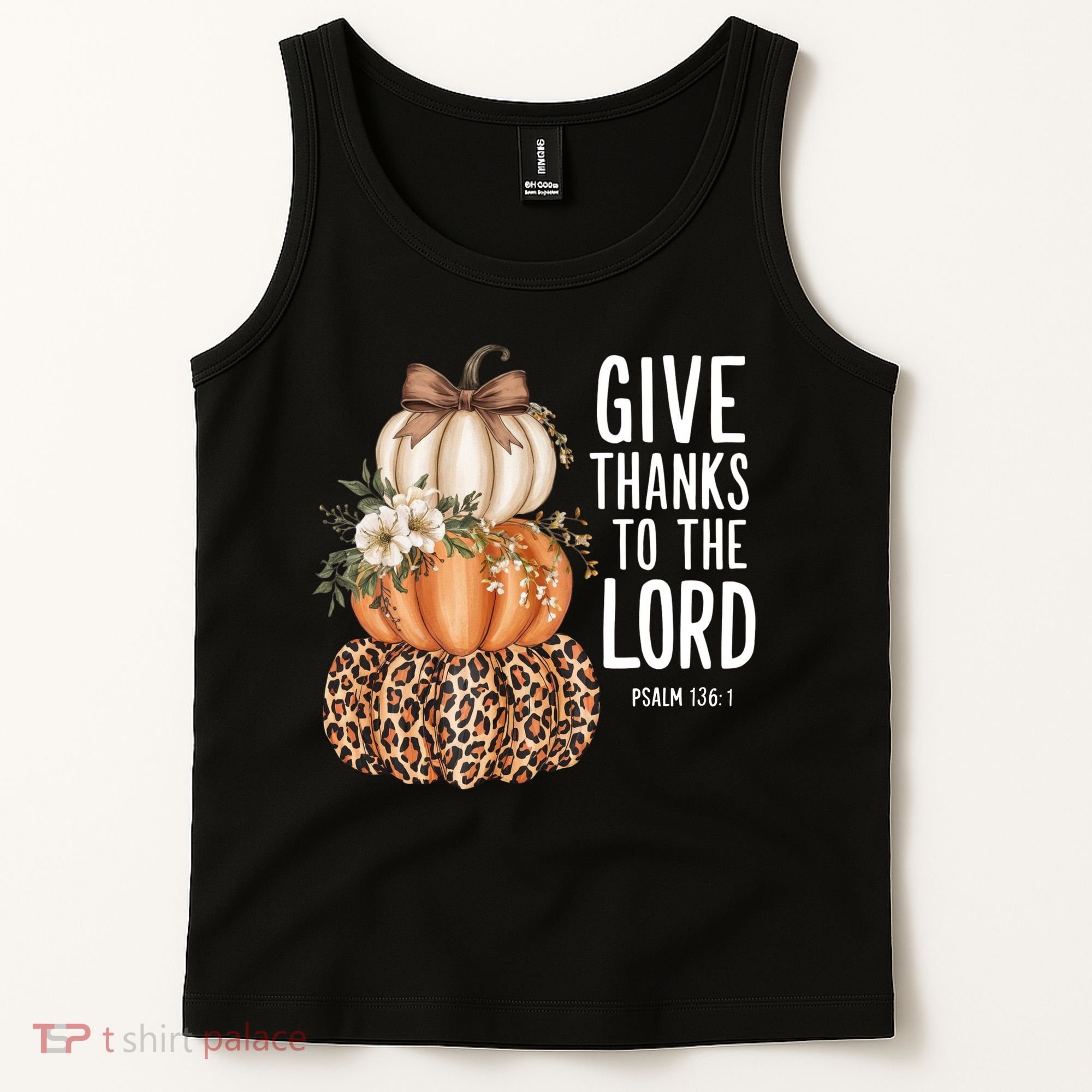 Give Thanks To The Lord Fall Autumn Christian Tank Top