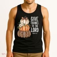 Give Thanks To The Lord Fall Autumn Christian Tank Top thumb 3